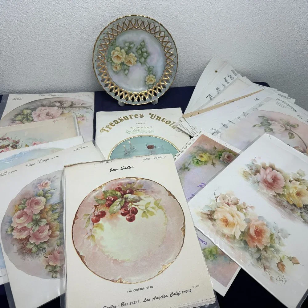 Vintage Painted Plate and  Drawings patterns China Design